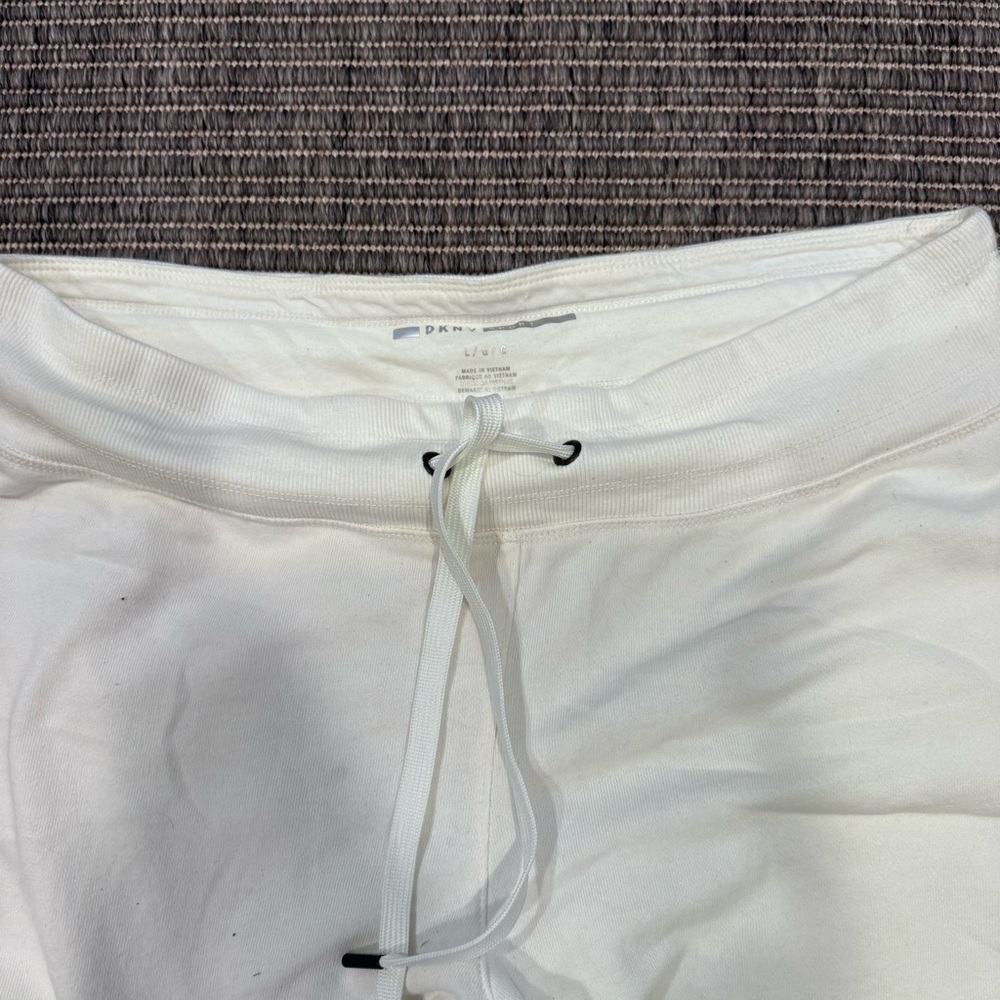 DKNY Cream Joggers with Black Side Logo Panel - Picture 2 of 3